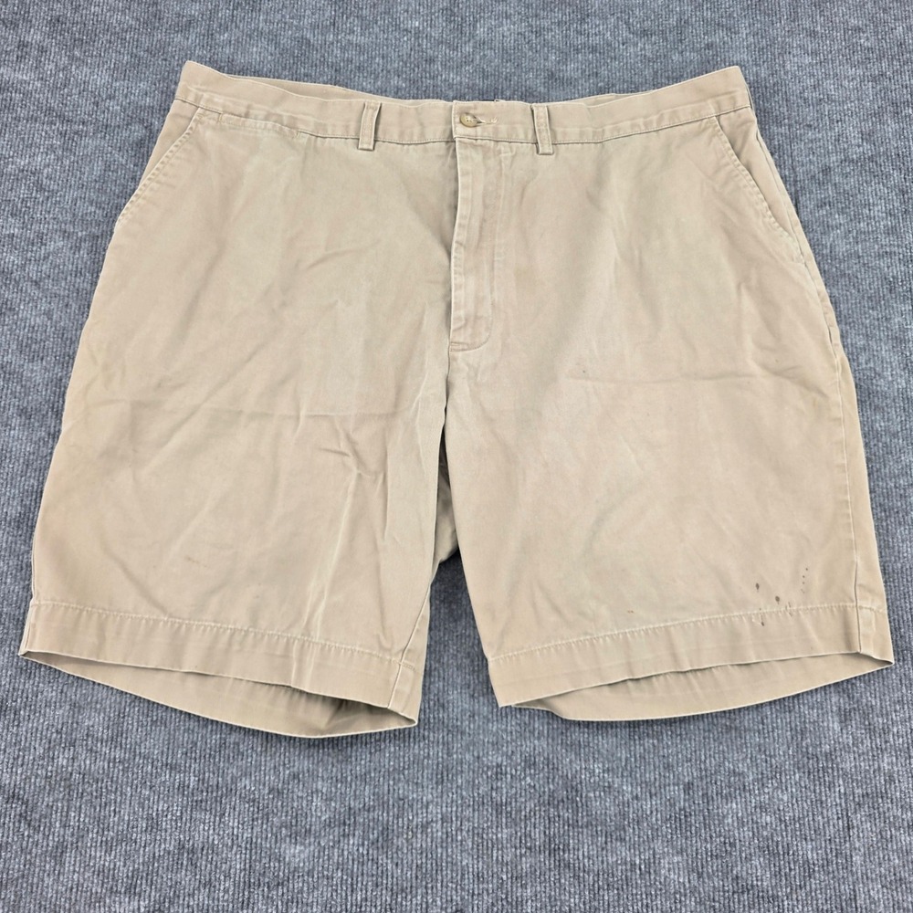 Polo Ralph Lauren Andrew Shorts Mens 42 Tan Khaki Cotton Twill Chino Flat Front